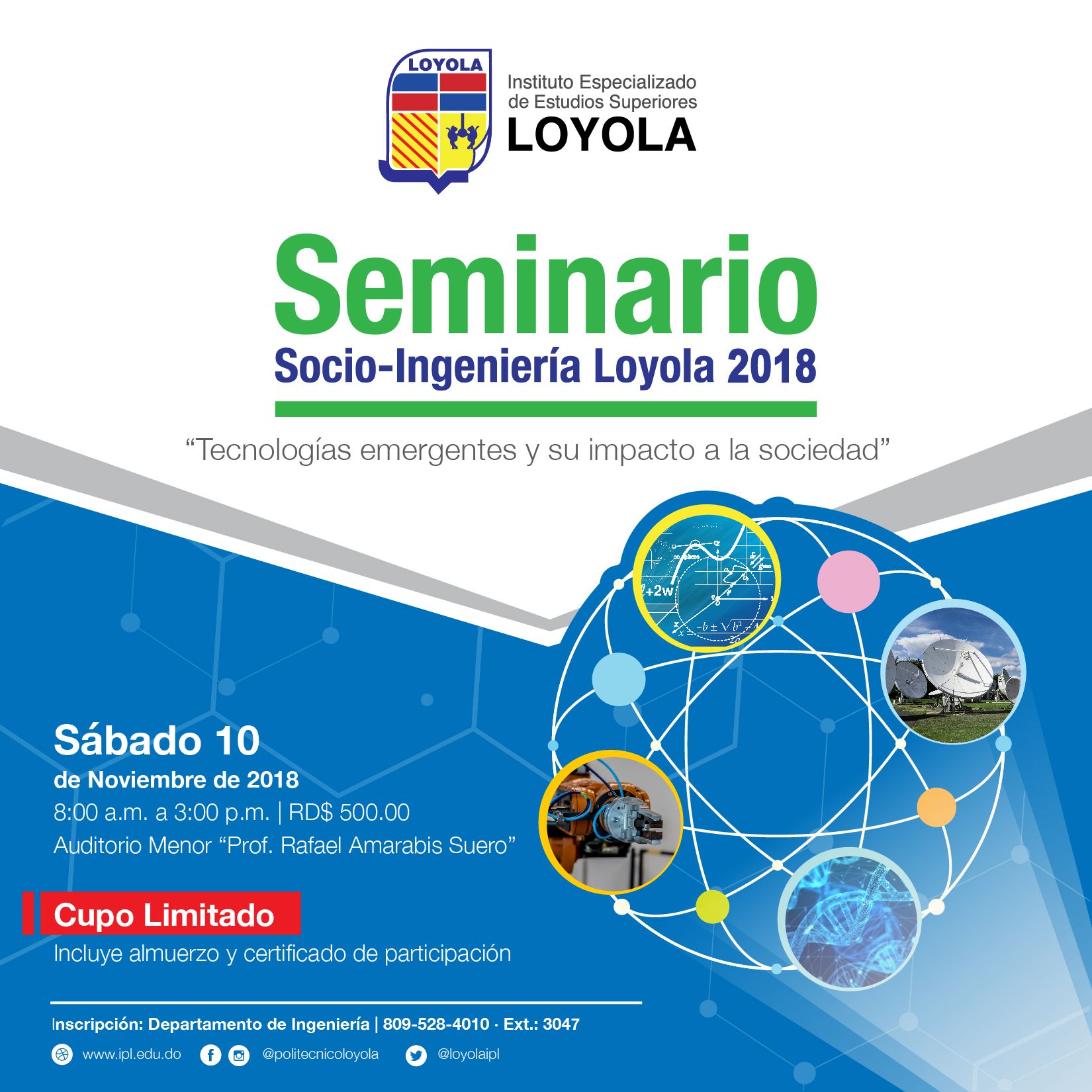 IEESL realizará Seminario Socio-Ingeniería Loyola 2018